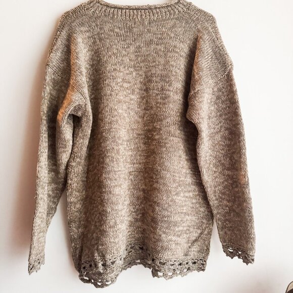 Vintage Bianca Ramie Cotton Floral Grandma Core Pullover Sweater M - Picture 3 of 6